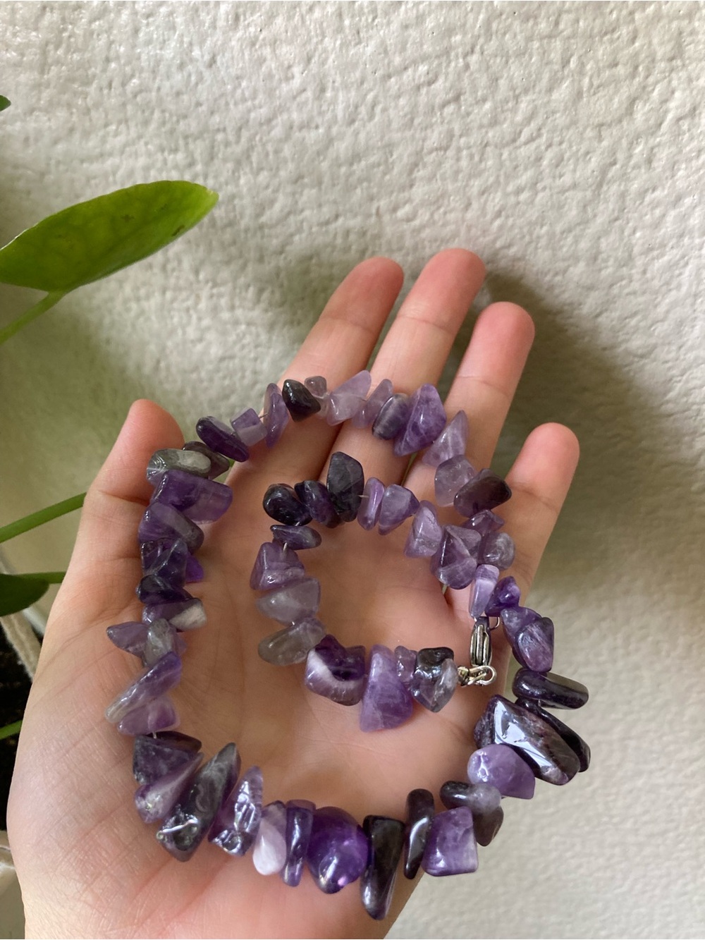 Handmade Purple Amethyst Chip Necklace - Picture 5 of 6